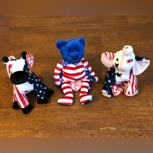 Ty Patriotic Plush Set - Red, White, Blue